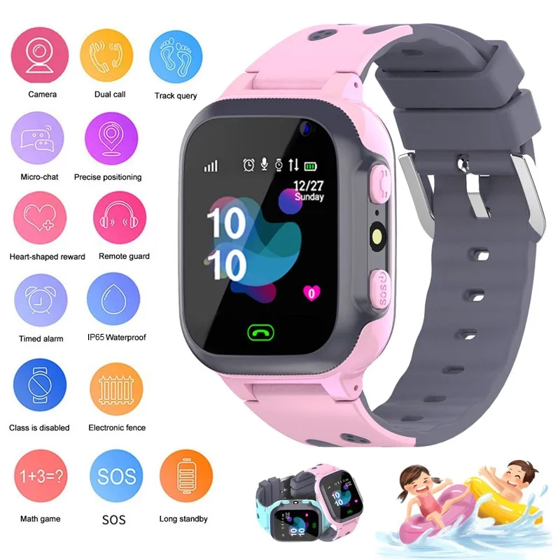 

New children's Waterproof Kids Smart Watch LBS SOS Antil-lost Smartwatch Baby 2G SIM Card Clock Call Location Tracker watch+Box