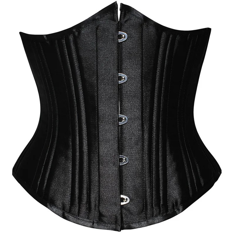 Coldker 24 Steel Boned Satin Underbust Corset Solid Women Corsets High