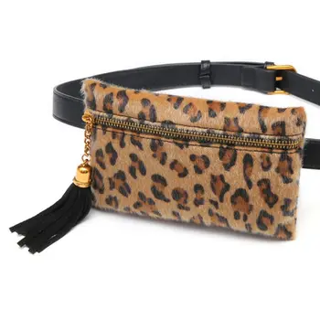 

THINKTHENDO Fashion Women's Leopard Waist Fanny with Removable Belt Tassel Hip Pack Shoulder Bag Phone Pouch Purse