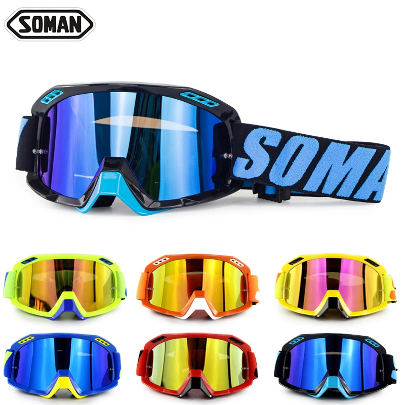 SOMAN Motocross Helmet Goggles Helmet Motorcycle casco capacte moto Goggles SM15+3pcs Films