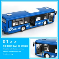 Big Rc Bus Remote Control Car 6 Channel 2.4G Radio Control City Bus Open Door Led Realistic Sound Function Toys for Kids Boys 2