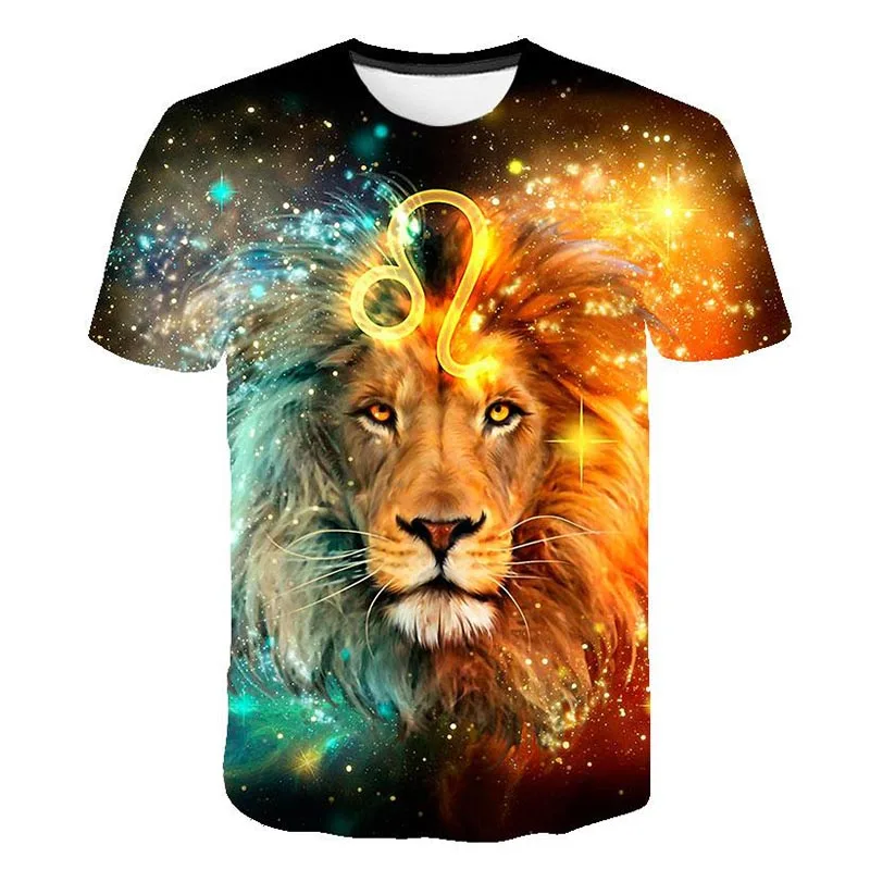 Брендовая 3d футболка с животным львом Camiseta Футболка мужская забавная одежда