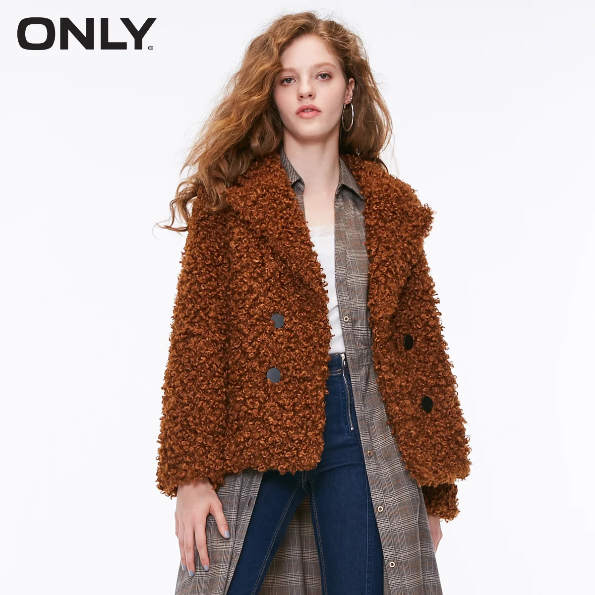 Только зимнее плюшевое пальто шерстяное двубортное пальто с лацканами куртка | 1183PU507