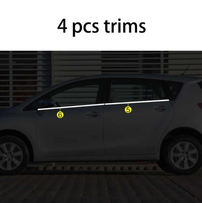 Нержавеющая сталь окна автомобиля планки для toyota verso 2009 2010 2011 2012 2013 - Цвет: 4 pcs trims