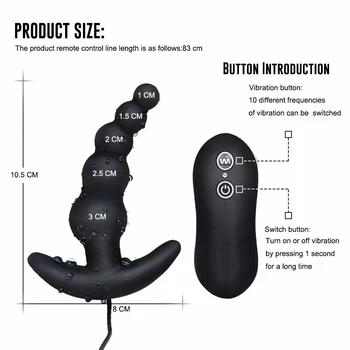 Anal Plug Dildo Vibrator Erotic 10 Frequency Vibrating Prostate Massager Anal Beads Butt Plug Vibrators For Men Toys For Adult 6