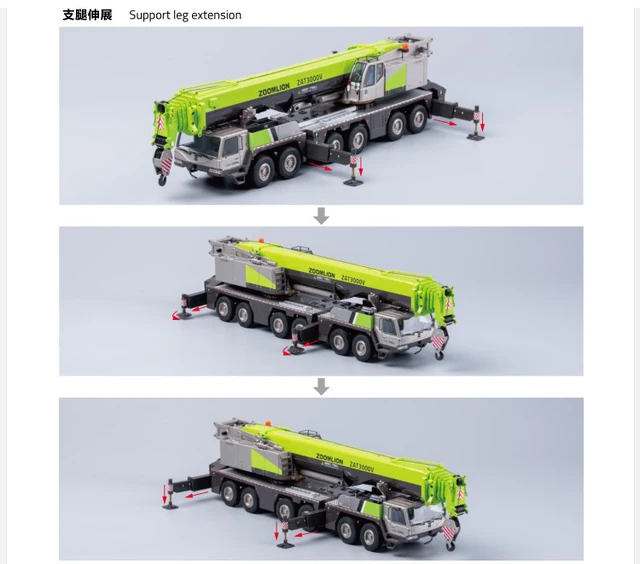 ZOOMLION 1:50 Scale ZAT3000V Crane Truck Model Metal Car Toy Alloy 