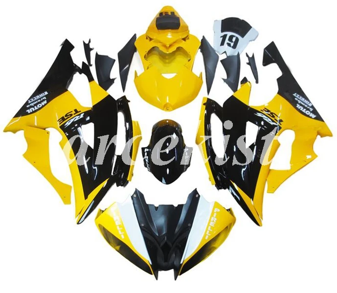 4 бесплатные подарки литьевая Форма ABS обтекатели комплект подходит для YAMAHA YZF-R6 2008- 08 09 10 11 12 13 14 15 16 тела набор желтый