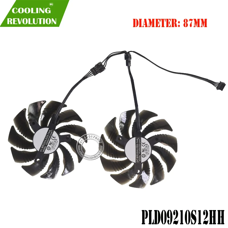 87 мм T129215SU PLD09210S12HH 4Pin вентилятор охлаждения для Gigabyte GTX 1050 1060 1070 960 RX 470 480 570 580