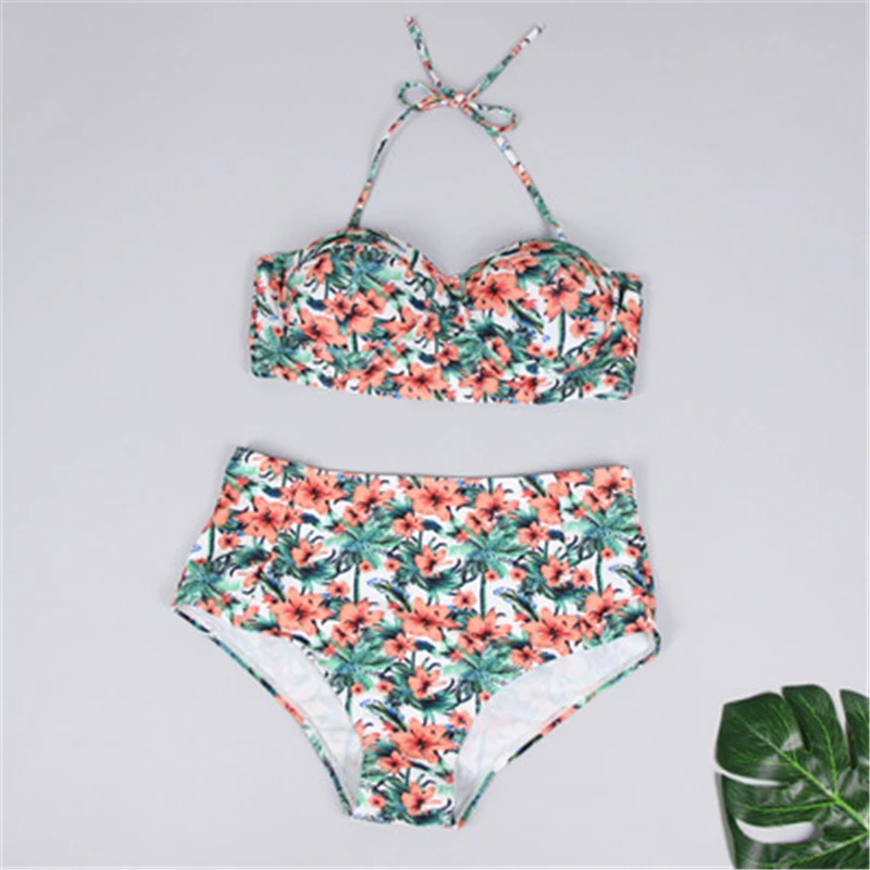 Bikinis Floral Women Swimwear Push Up Swimsuit High Waist Biquini Set Brazilian Bathing Suit Women Bikini Bandeau Backless Print Bikinis Floral Women Swimwear Push Up Swimsuit High Waist Biquini Set Brazilian Bathing Suit Women Bikini Bandeau Backless Print