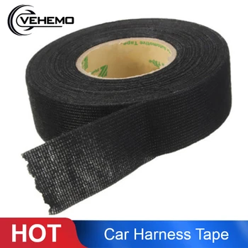 

VEHEMO 1Roll 19mm x 15m Sound Insulation Wiring Harness Tape Strong Adhesive Cloth Fabric Tape For Looms Cars Accessories