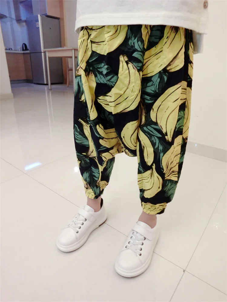 Противомоскитные штаны для мальчиков в году, летние тонкие брюки детские шаровары капри корейский стиль девушки Кондиционер