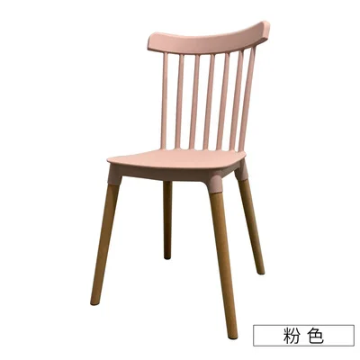 Обеденный стул в скандинавском стиле из твердой древесины, современный простой спинкой, креативный пластиковый стол для взрослых, стул для учебы, Ресторан - Цвет: 6