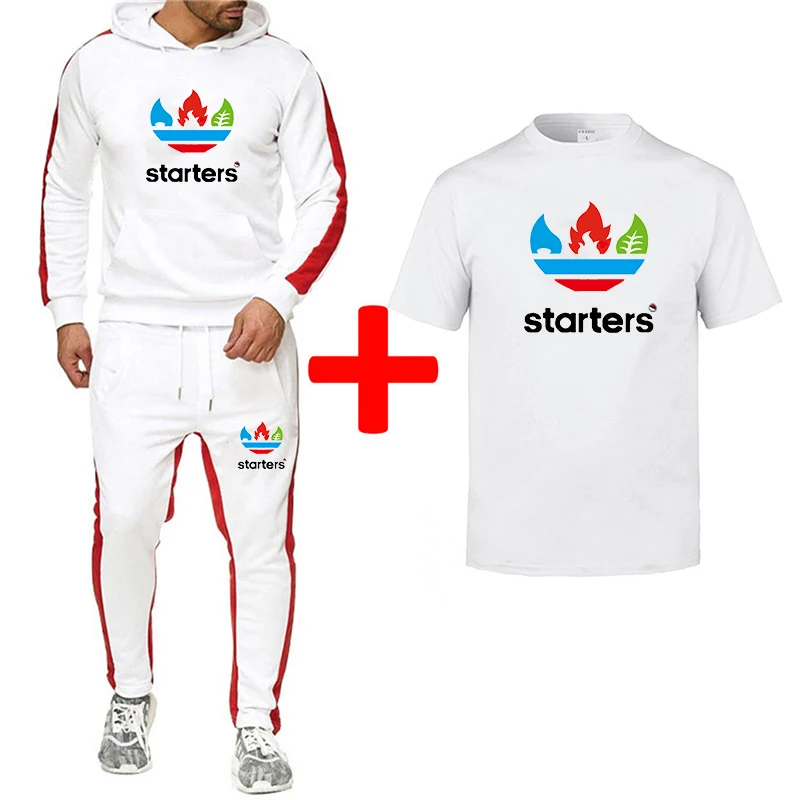 60% OFF Olevo Men's Sports Suit Cool Print Loose Hoodies Stripe Sweatsuit Long Sleeve Tracksuit Sweatpants Short Tops 3 Piece Jogger Set