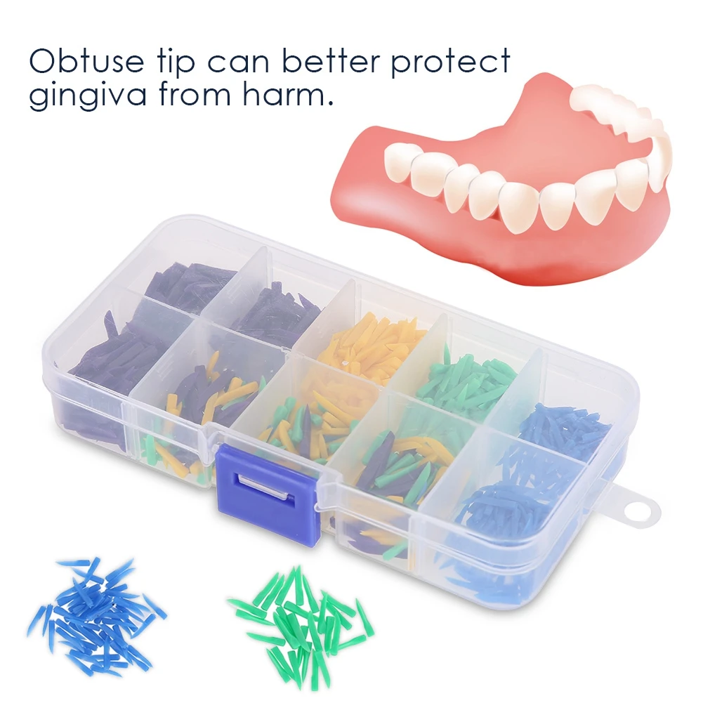 800pcs 4 Colors Disposable Teeth Diastema Dental Plastic Wedges Disposable Dental Consumable Oral Care Denture Material Supplies