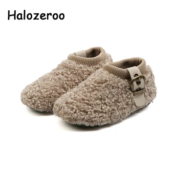 

Winter Kids Fur Shoes Children Brand Princess Shoes Baby Girls Black Dress Shoes Slip On Flats Toddler Fashion Loafers Moccasin