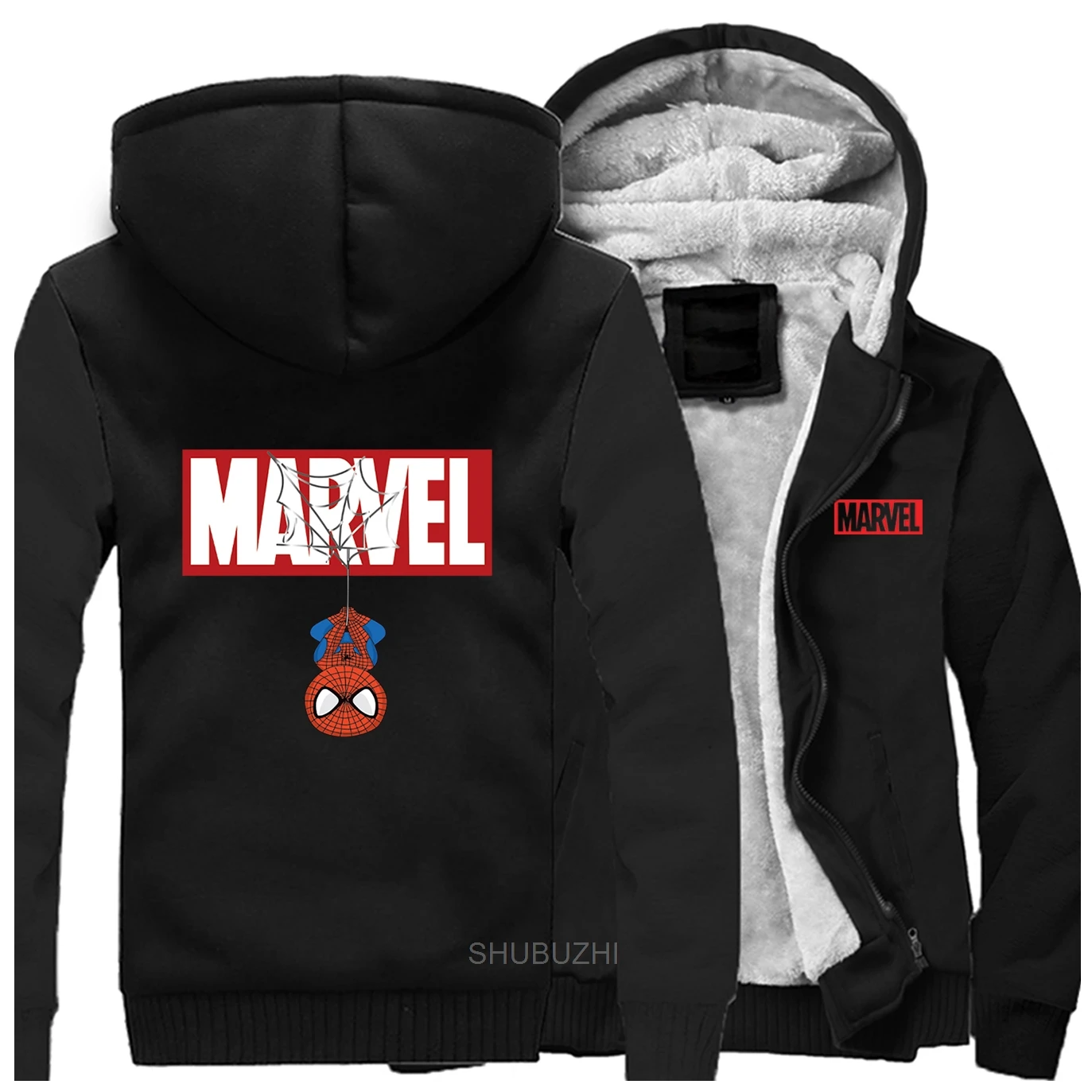 MARVEL кофты с капюшоном на тему комиксов Мужская Новая брендовая куртка Уличная Хип-Хоп Верхняя одежда мотоциклетные теплые пальто на молнии мужской модный плотный костюм - Цвет: same as picture