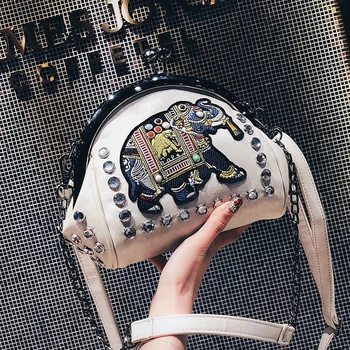 

Fashion New Ladies Shell Bag Handbags Designer Studded Shoulder diamond Girl Bag Retro Cartoon Wild Clip Buckle Women's Handbag