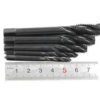 

5pcs Spiral Fluted Taps Anti-rust Black Machine Screw Nitriding Coated