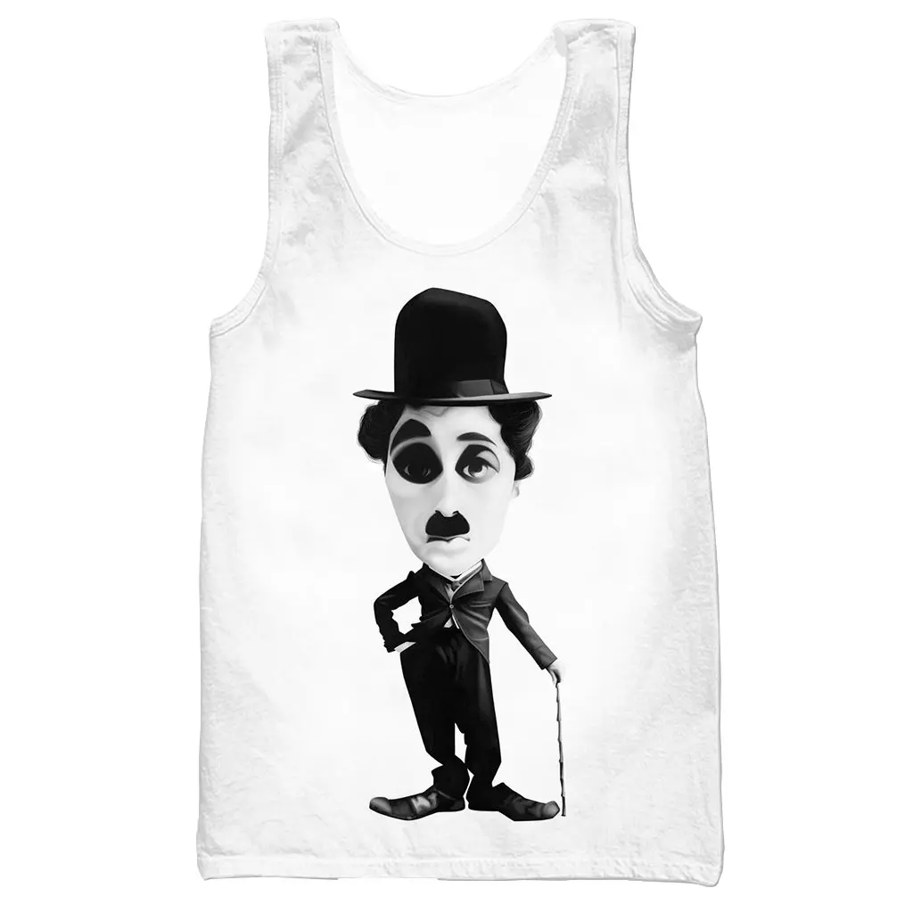 Chaplin 3D Печатный Топ на бретелях для мужчин модный летний топ на бретелях для работы Мужские Женские топы