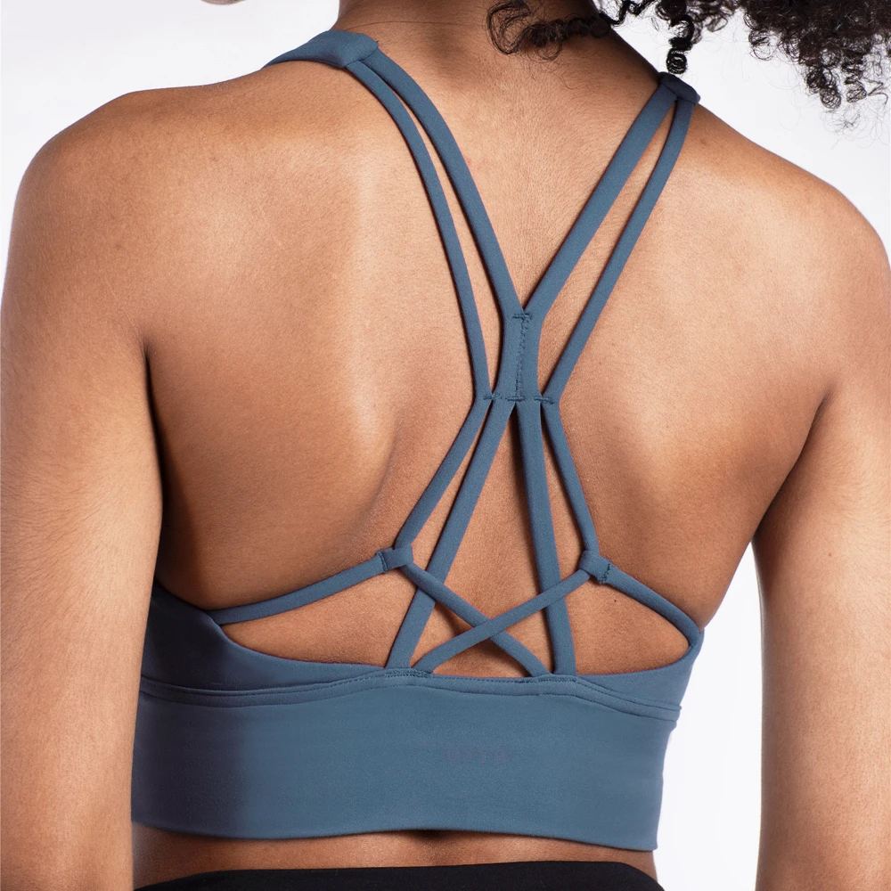 Спортивный бюстгальтер для женщин с перекрестными лямками нейлоновый