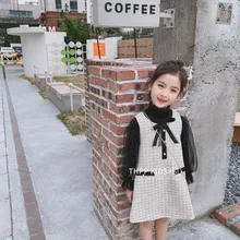 5496 г. Кружевное платье принцессы с лентой для маленьких девочек г. Весенние Новые Вечерние платья для девочек на свадьбу и Пасху,, детская одежда