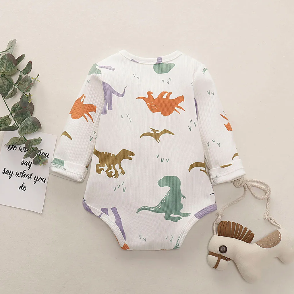 new born baby clothes baby boy romper winter clothes costume romper onesie disfraz bebe halloween 2019 Cartoon Dinosaur 0-18m Z4