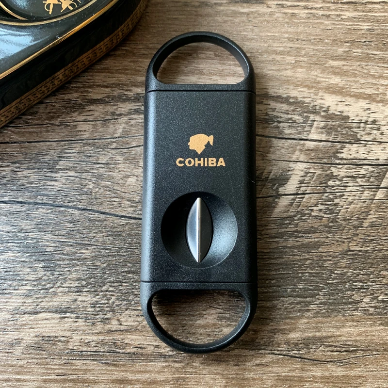 COHIBA Cigar Cutter VCut Sharp Portable Stainless Steel Blade Cigars