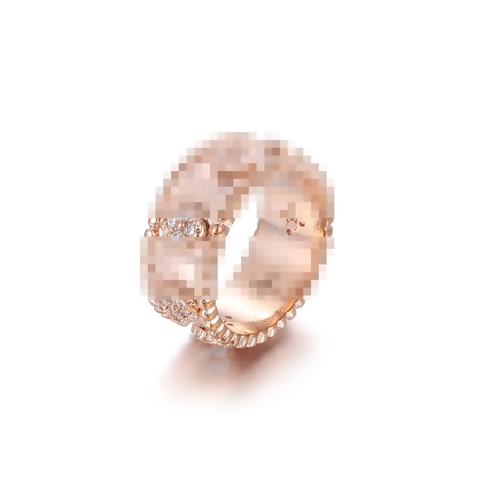 HONGHONG, модные кольца для женщин, высокое качество, anillo hombre, цветочный узор, кубический цирконий, свадебные кольца для пары, модное ювелирное изделие - Цвет основного камня: Rose Gold