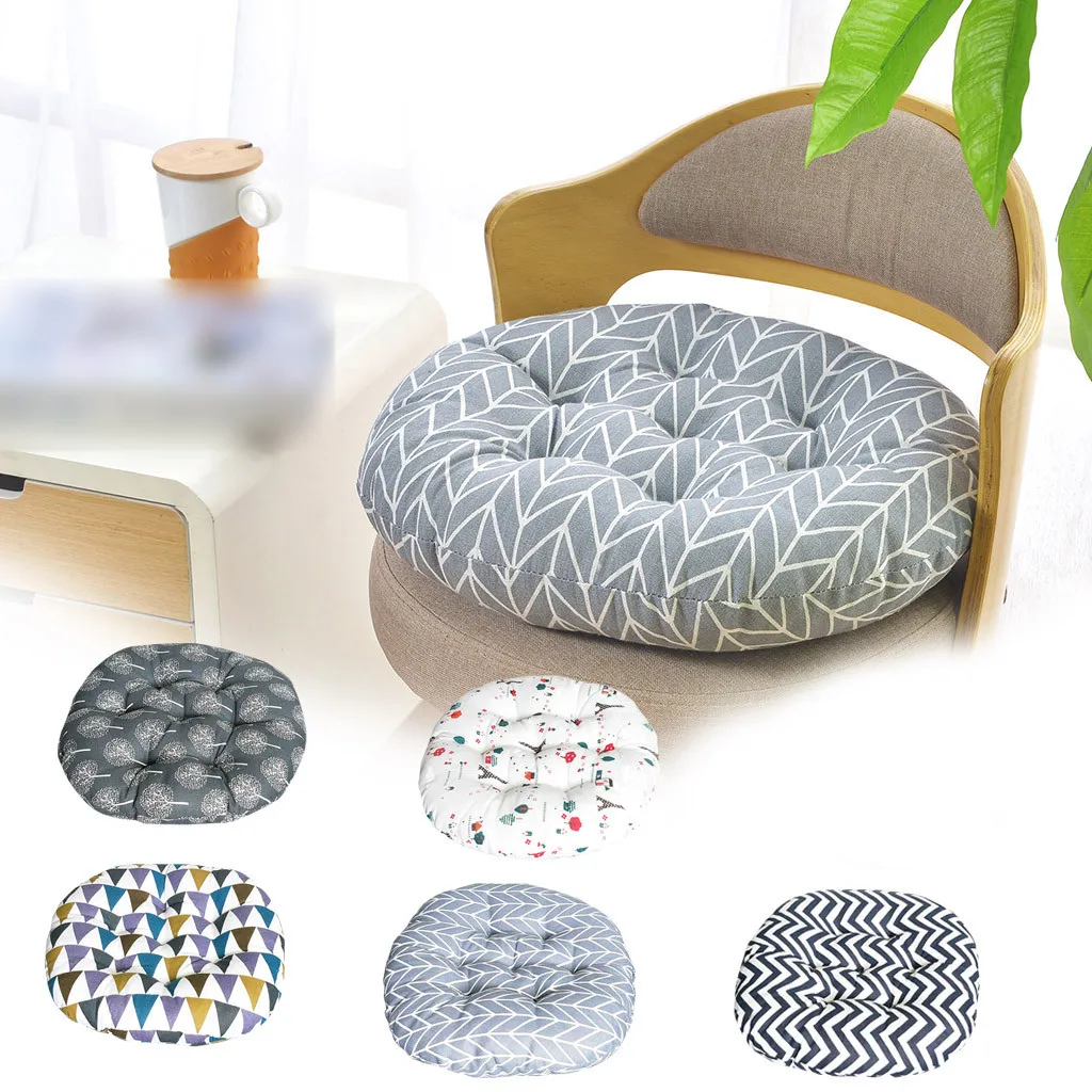 Round Cotton And linen Style Cushion Round Meditation Chair Cushion