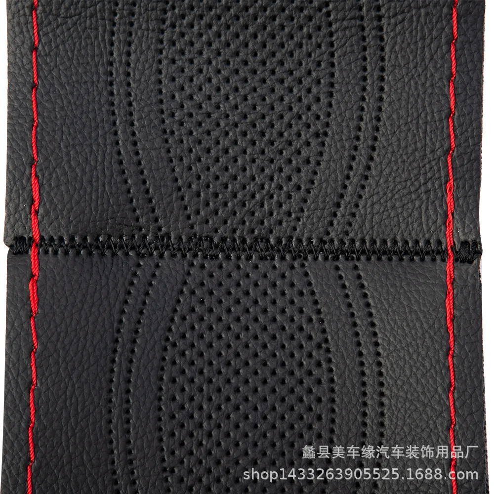 Manufacturers Direct Selling Full Page Embossed Sew Steering Wheel Cover Four Seasons Universal Soft Anti-slip PU Leather Hand-S