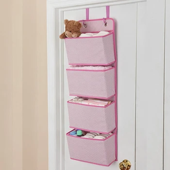 

Non-woven Multi-layer Door Storage Hanging Bag Multifunctional Wardrobe Storage Bag Shoes Four Grid Toy Book Hanging Bag