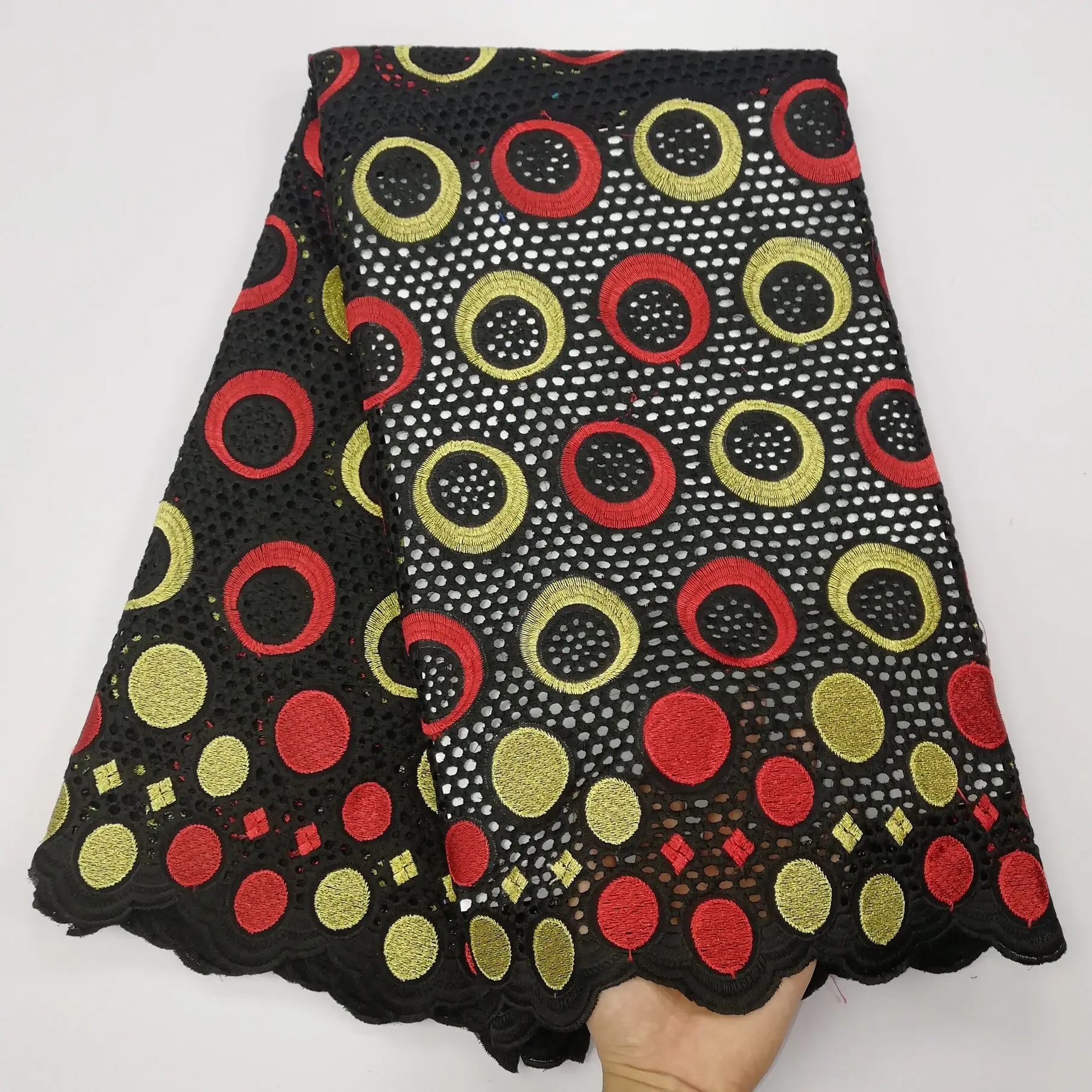 Африканское сухое кружево ткани высокого качества хлопок кружева швейцарская вуаль кружева в швейцарской ткани ткань из Дубая Африканское парчовое 5 ярдов