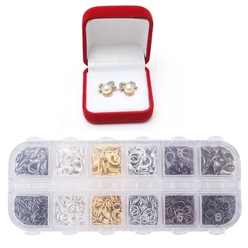 

1 Jewel Case Box Red Gift Rings Jewelry Velvet Display with 6 Colors Lobster Claw Clasps and 6 Colors Open Jump Rings