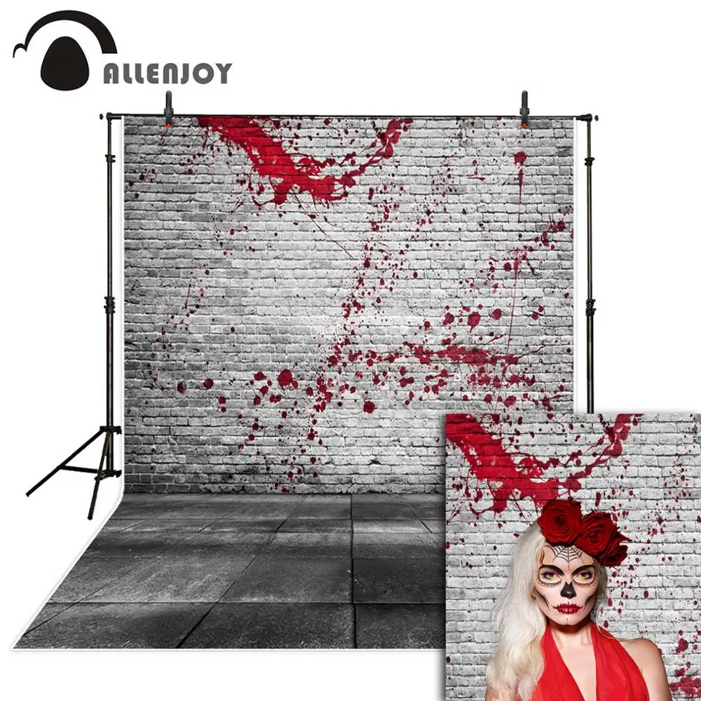 Фон для фотосъемки Allenjoy с изображением крови кирпичной стены Хэллоуина Вечерние
