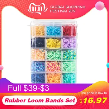 

7200pc DIY Toys Rubber Loom Bands Set Kid DIY Bracelet Silicone Rubber Bands Elastic Rainbow Weave Loom Bands Toy Children Goods