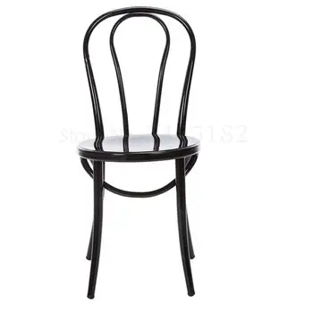 

Iron sofa chair retro metal dining chair vienna chair simple round stool surface industrial style u back creative chair