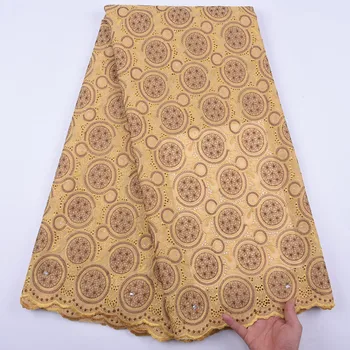 

Latest Gold Design African Dry Lace Fabric 2020 Swiss Voile Laces In Switzerland Embroiderey High Quality Cotton Lace For Dress