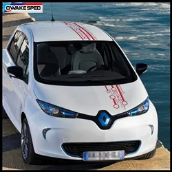 1 Sets Racing Sport Stripes For Renault-ZOE Electricity Car Hood Roof Tail Sticker Rear Front Bumper Decor Vinyl Decals (1)_副本
