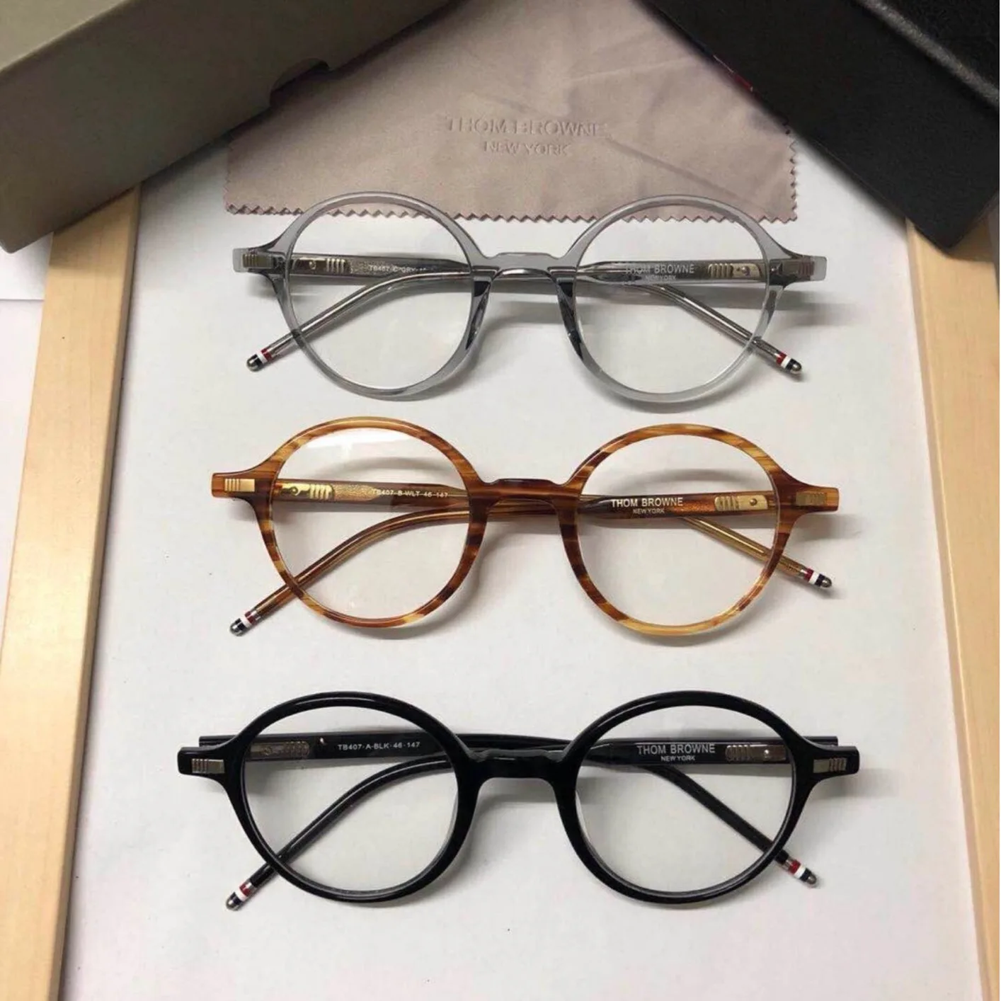 New High Quality Thom Brand Designer Retro Round Eyeglasses Optical Prescription Glasses Frame Men Gafas Women with Original Box