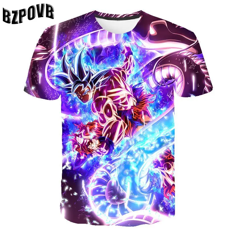 Мужская 3D футболка для детей с принтом Dragon Ball Z Ultra Instinct Goku Super Saiyan God Blue Vegeta летняя
