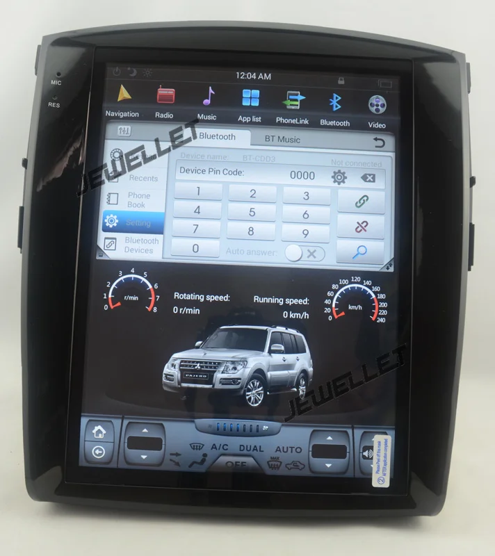 12," tesla стиль вертикальный экран android 8,1 шесть ядер автомобиля gps Радио Навигация для Mitsubishi Pajero 2007