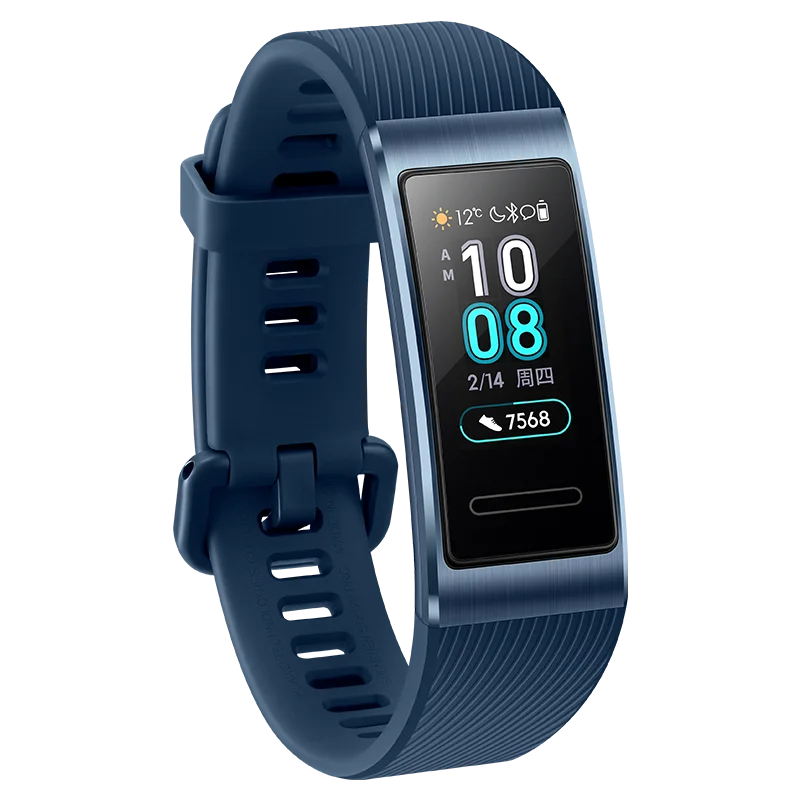 Space Blue Смарт-браслет huawei Band 3 Pro со встроенным gps, ремешок 3, 0,95 дюймов, трекер для плавания, водонепроницаемый, Bluetooth, Fitnes - Цвет: Space Blue