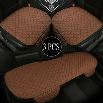 

Front Car Seat Cover With Backrest Universal Breathable Linen Seat Cushion Protection Mat Pad Auto Seat Fit Interior Accessory