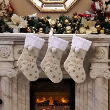 

3 Pcs Christmas Stocking for Xmas Classic Decoration Fireplace Hanging Ornaments Holiday Decor