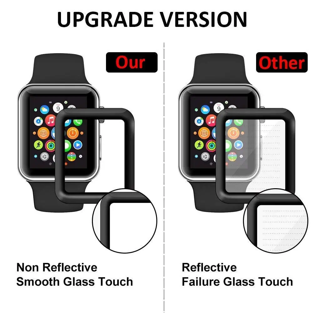 3D изогнутый край HD закаленное стекло для Apple Watch серии 4/5 38 мм 42 Защитная пленка iWatch