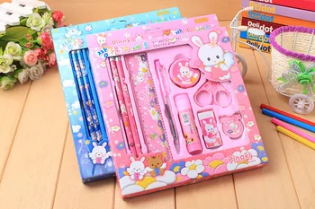 

New Arrival 9 Pcs/lot Stationery Suit Toys for Children Kids Drawing Craft and Painting Primary School/Healthy Material Case
