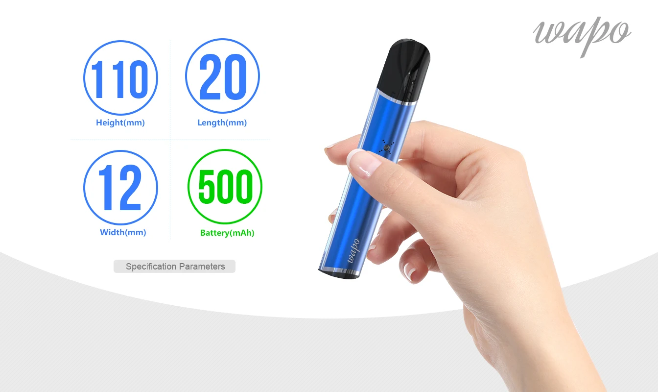 Wapo Pod Vape Kit 500 мАч батарея Быстрая зарядка с Ом 2 мл Pod картридж комплект электронной сигареты костюм relx pod