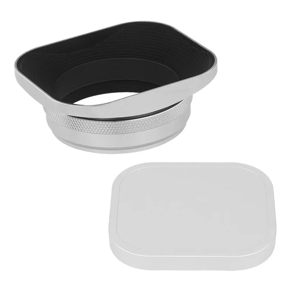 Haoge Hg-Lhew3 Quadrato In Metallo Lens Cappuccio Con 49 Millimetri Anello Adattatore + Cap Per Fujifilm Fuji Finepix X100 X100S X100T X100F X70 X100V
