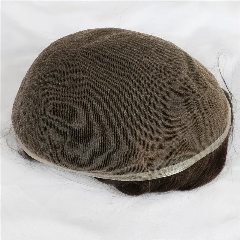 Male Wig Hair-System Lace-Wig Remy-Hair Toupee Men Full-Swiss Man 100%Natural