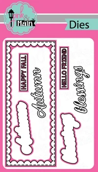 

NEW Metal Cutting Dies autumn blessings letter Slimline for Scrapbooking Steel Craft Die Cut Embossing Paper Card Album Stencil